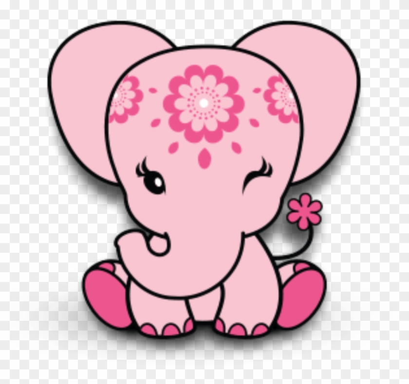 cartoon baby elephant pink