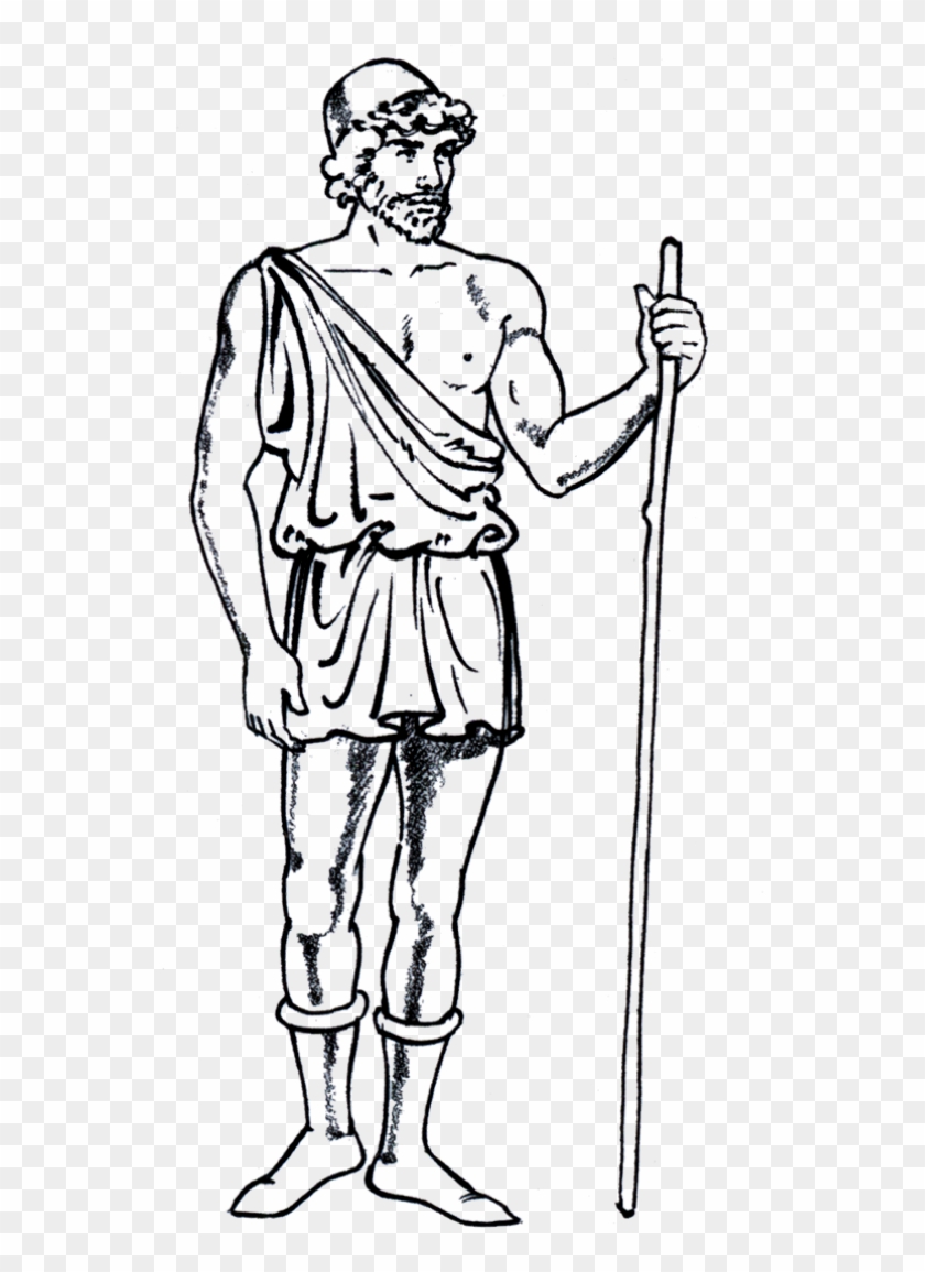 Ancient Greek Man Drawing, HD Png Download - 610x1125(#3627373) - PngFind