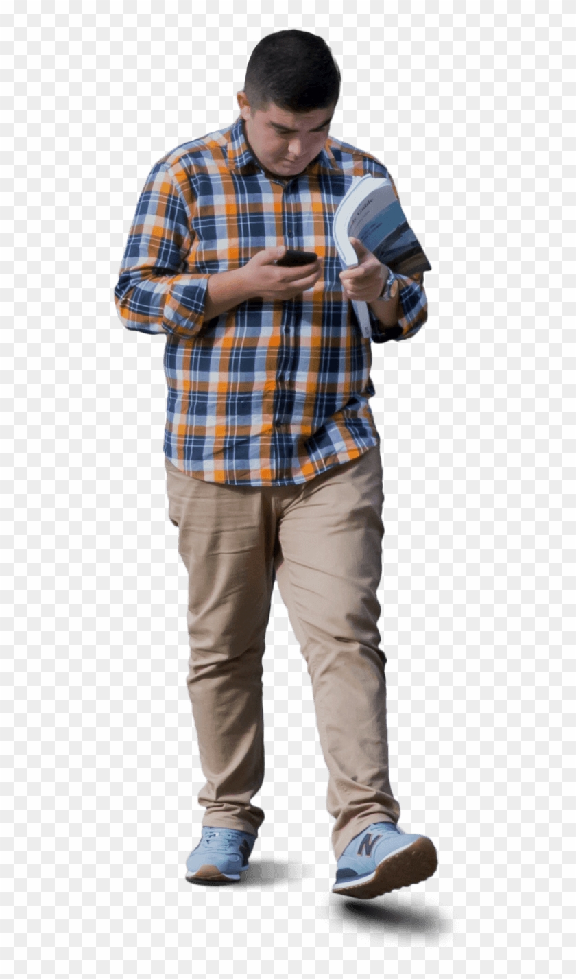 Sefa Holding Their Phone - Plaid, HD Png Download - 511x1347(#3640599 ...