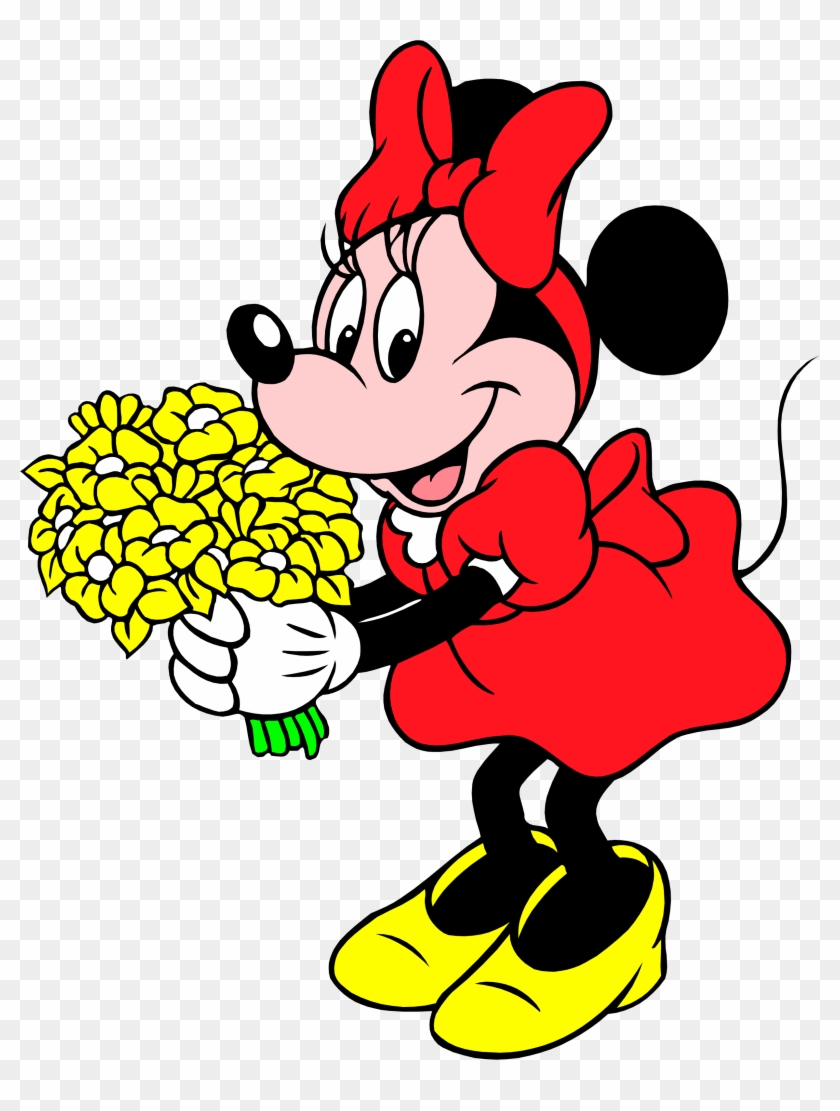 Minnie Lider De Torcida Minnie Mouse With Flowers Hd Png Download 2460x3138 Pngfind