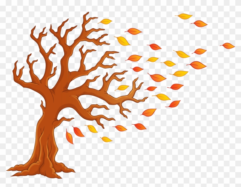 cartoon fall tree with branches