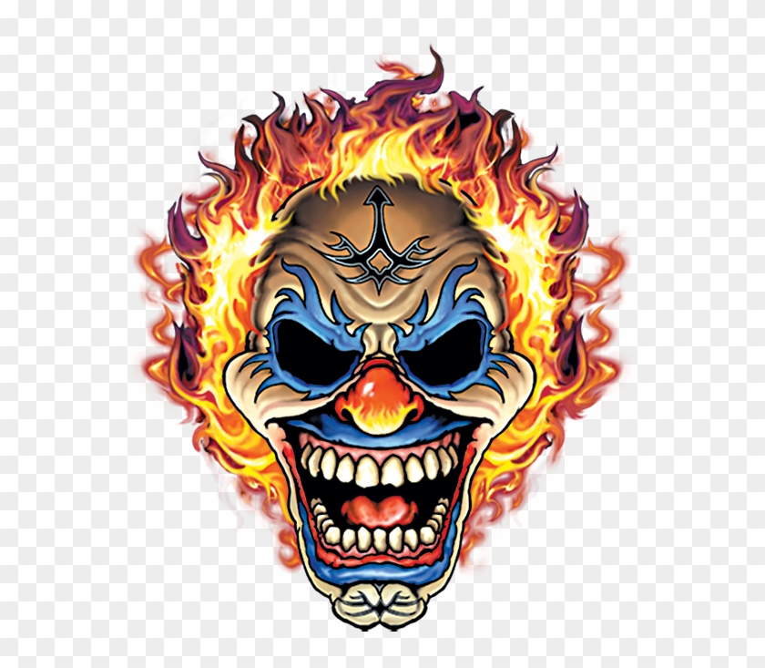 Flaming Clown Skull Sugar Skull Clown Hd Png Download