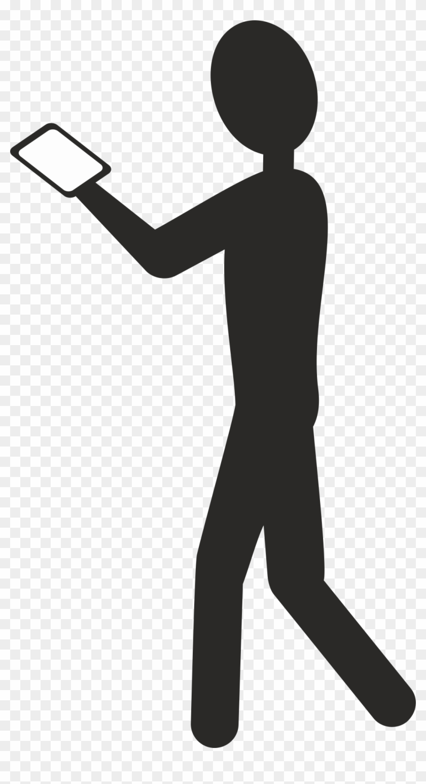 Graphic Image Of A Man Silhouette With A Phone - Standing, HD Png ...