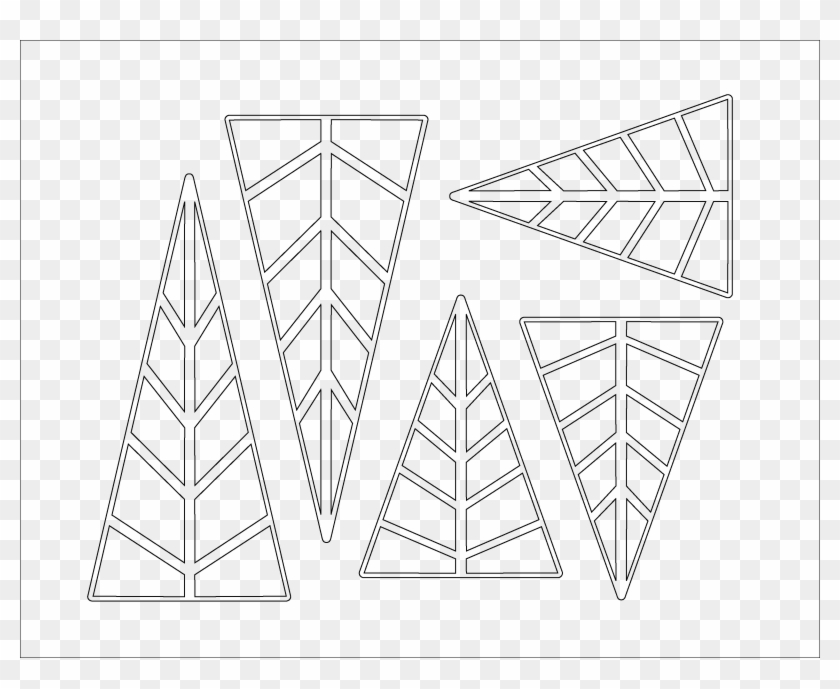 Christmas Tree Template Front - Triangle, HD Png Download - 3302x2552