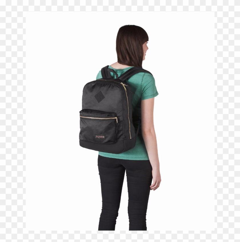 black and gold school backpack