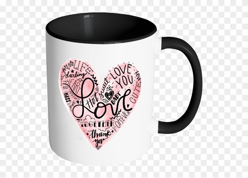 Heart Full Of Love Words Color Accent Coffee Mug - Mug Drawing Love ...