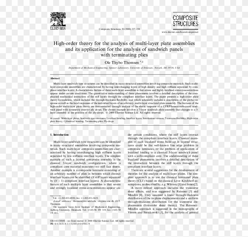 High Order Theory For The Analysis Of Multi Layer Plate - Untitled ...