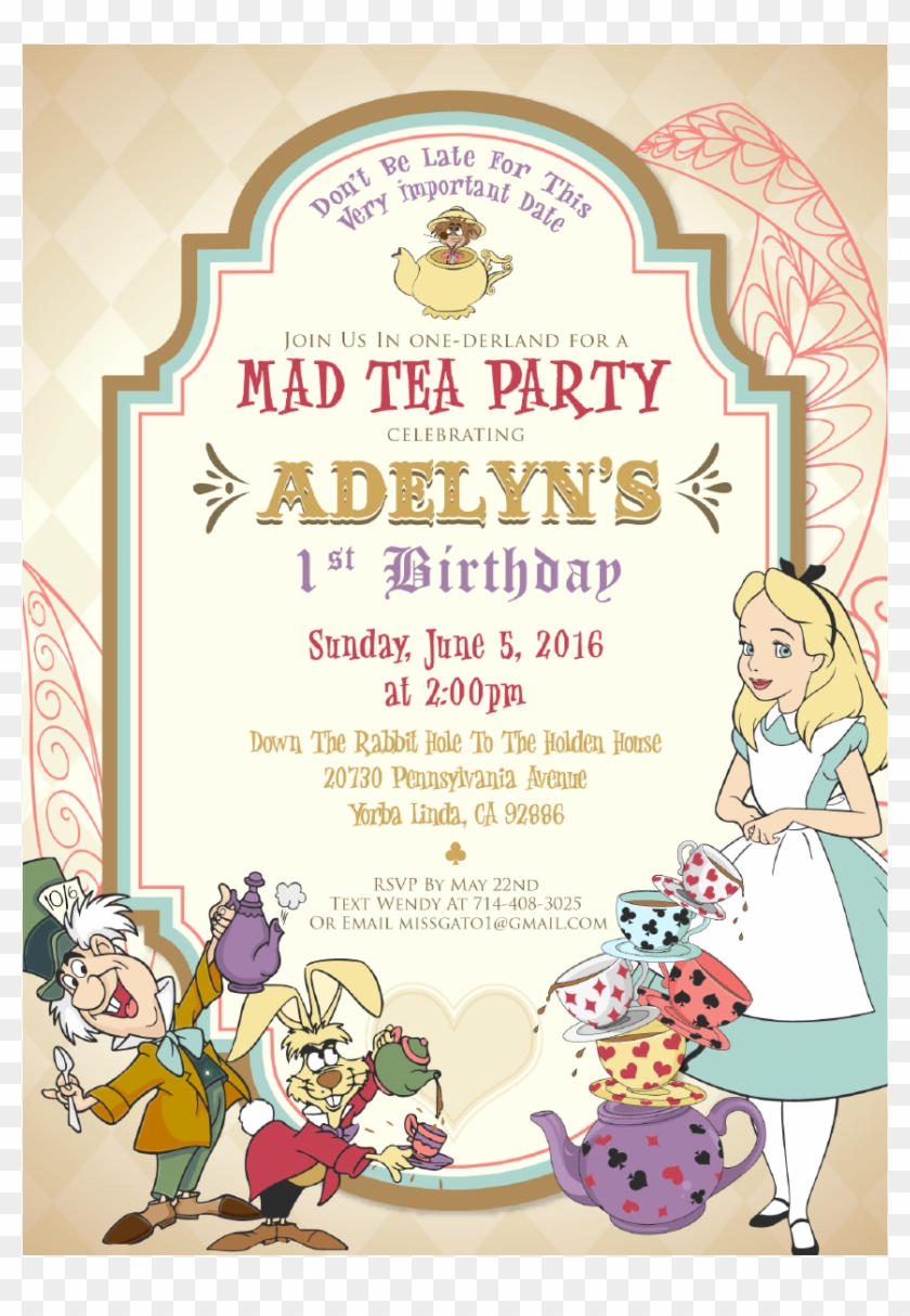 Mad Tea Party Birthday Invitations - Tea Party Birthday Invitation, HD ...