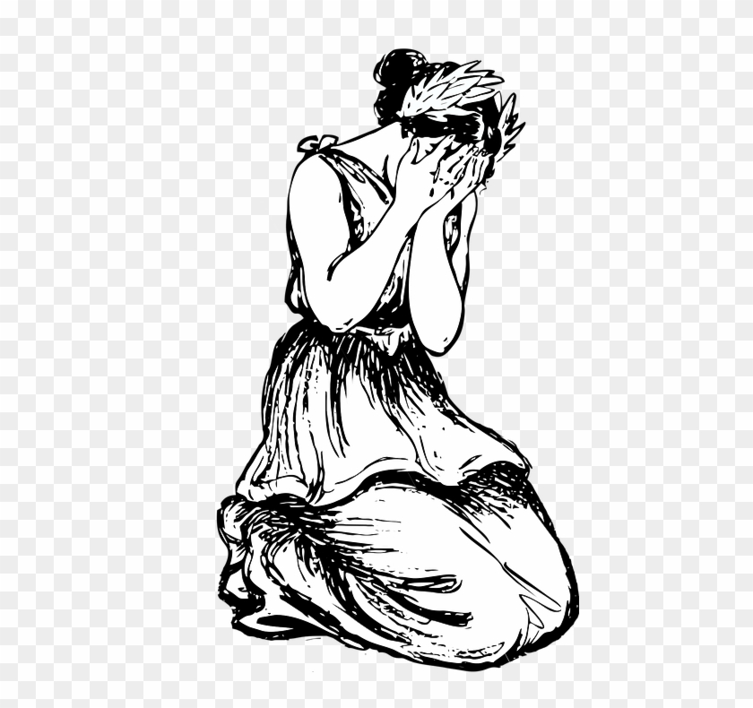 Sad Girl Sitting Sketch Vector Images over 110