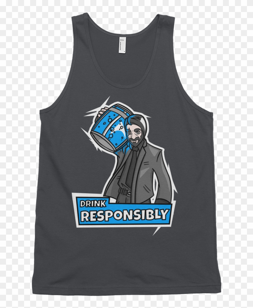 Mens Drink Responsibly John Wick Themed Tank-top, HD Png Download ...