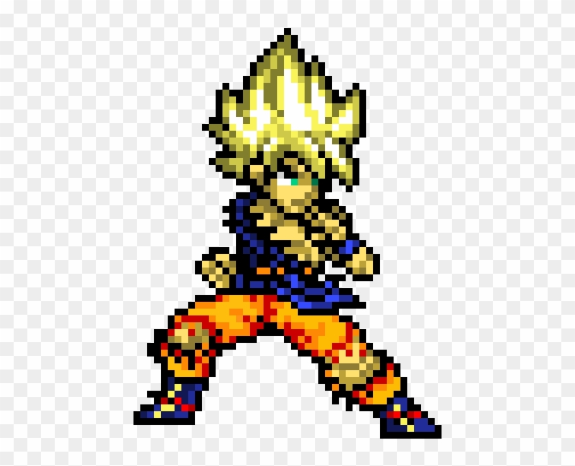 Super Saiyan Goku - Super Saiyan Goku Pixel Art, HD Png Download