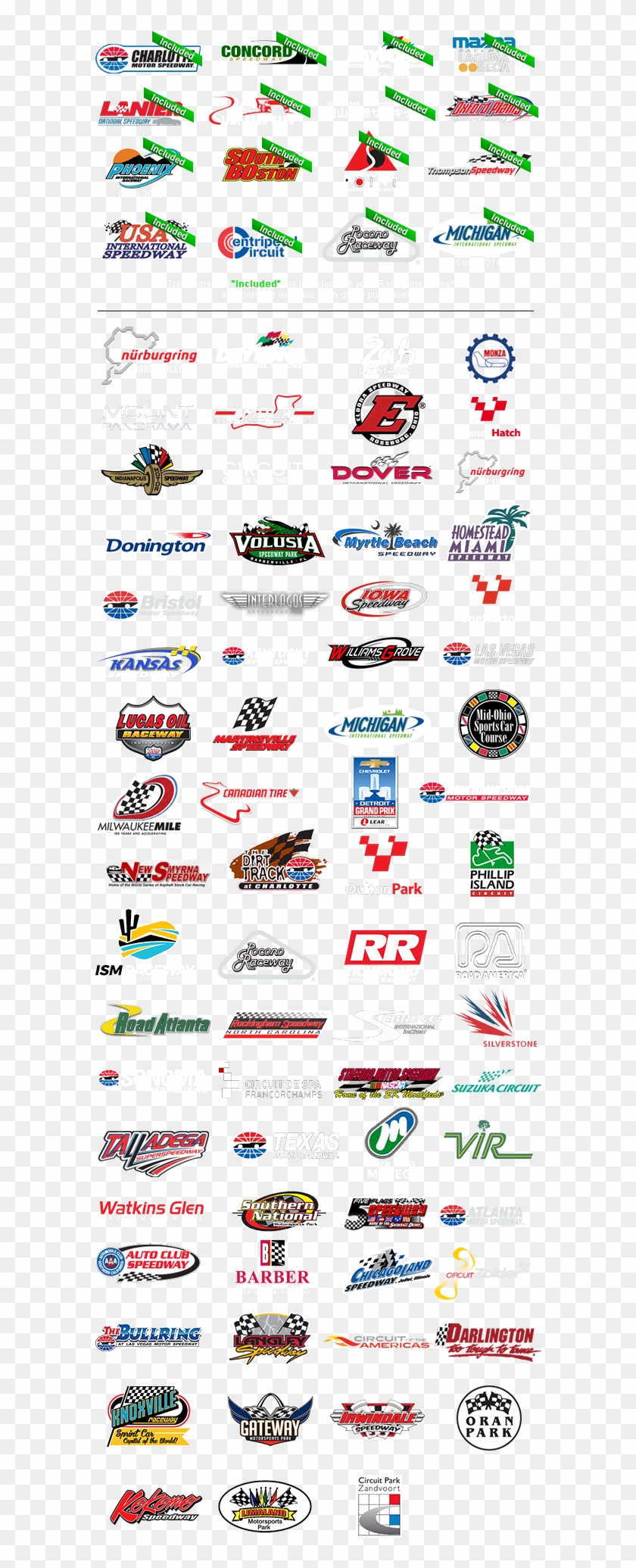 More Information On All Of Our Tracks Is Available - Iracing Club Logos ...