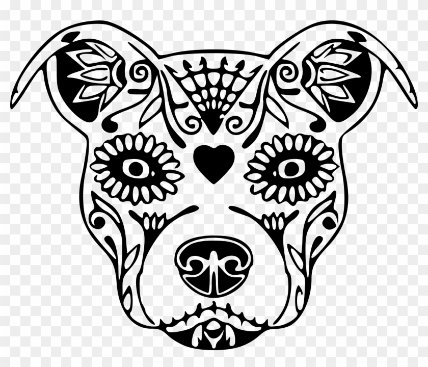 Download Drawn Pitbull Sugar Skull - Sugar Skull Pitbull Decal, HD Png Download - 3150x2550(#422420 ...