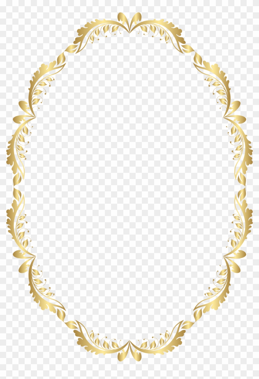 Golden Oval Border Transparent Png Clip Art Gold Floral Frame Oval ...