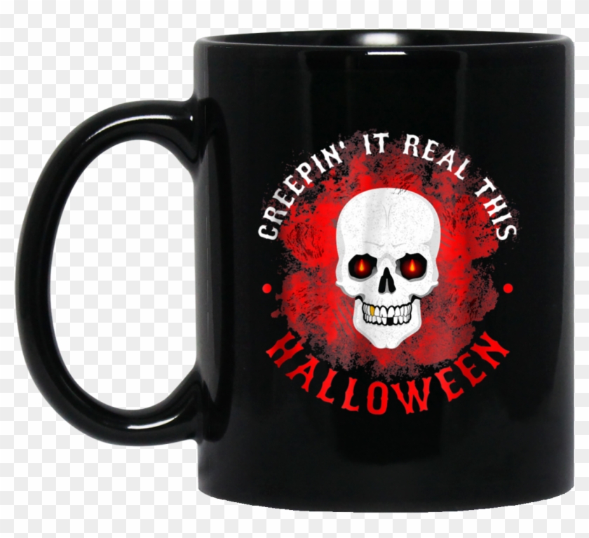 Download Creepin It Real Funny Halloweeen Skull 11 Oz Stargate Sgc Coffee Mug Hd Png Download 1155x1155 4233452 Pngfind