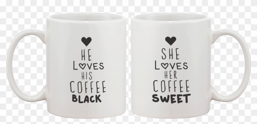 Black Coffee Matching Couple Mugs - Mugs Design For Couple, HD Png ...