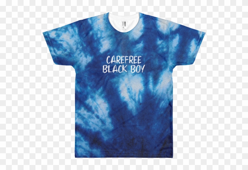 Carefree Black Boy Tie Dye T-shirt - Blue Tie Dye, HD Png Download ...