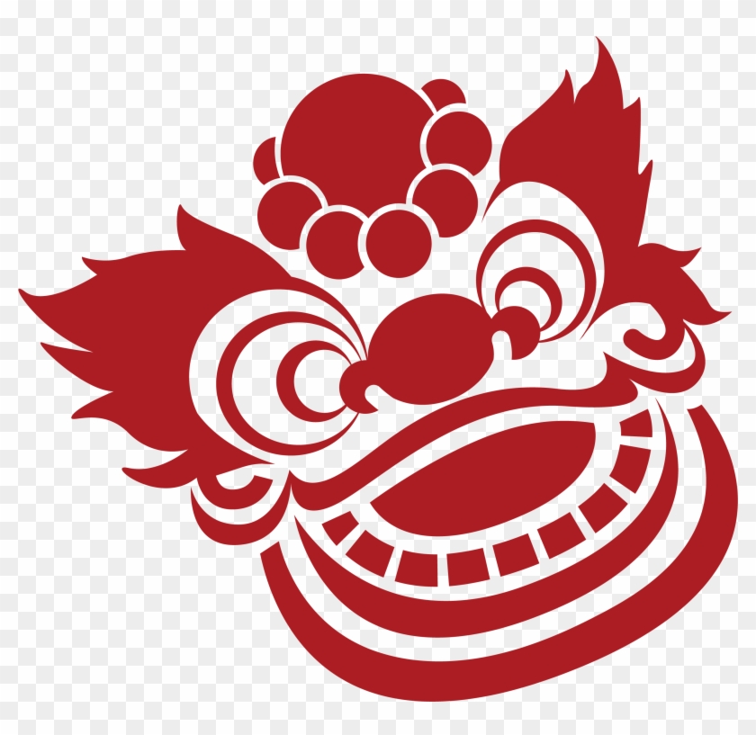 chinese lanterns clipart black and white lion