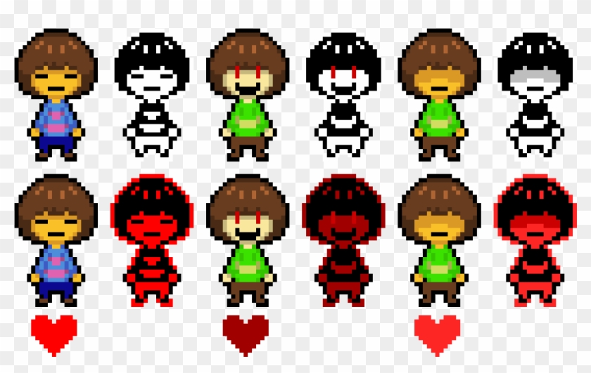 Frisk And Chara And Kris Frisk Chara And Kris Pixelartmaker Hd Png Download 1370x810 Pngfind