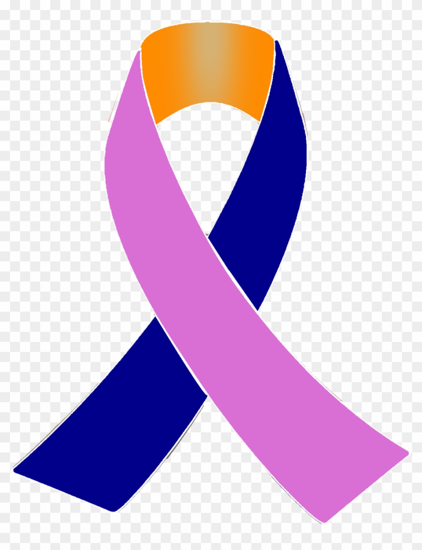 Dark Blue, Orange And Orchid Award Ribbon, HD Png Download - 1100x1215 ...