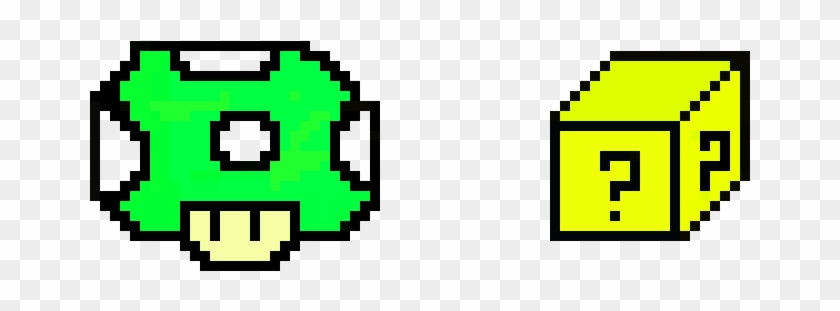 Super Mario Pixel Art 1up Mushroom And 3 D Mystery Transparent Pixel Mario Block Hd Png Download 910x400 4459392 Pngfind - super mushroom roblox
