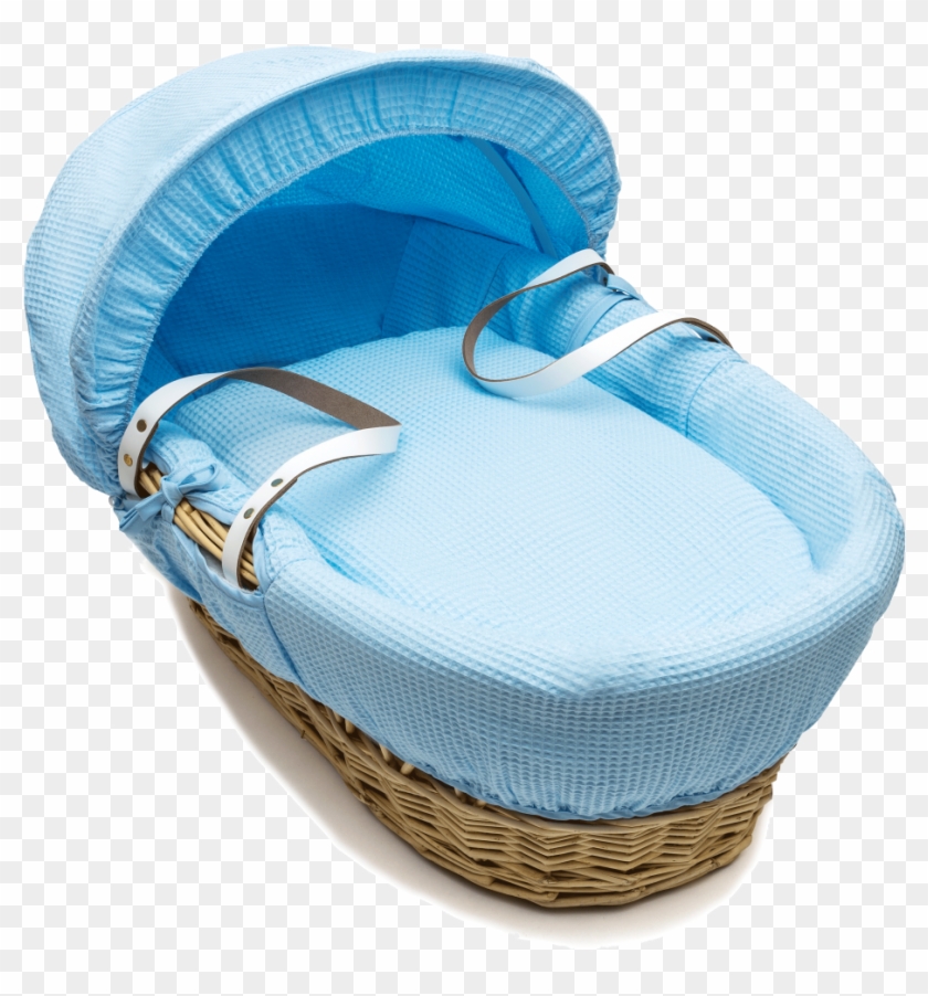 blue wicker moses basket