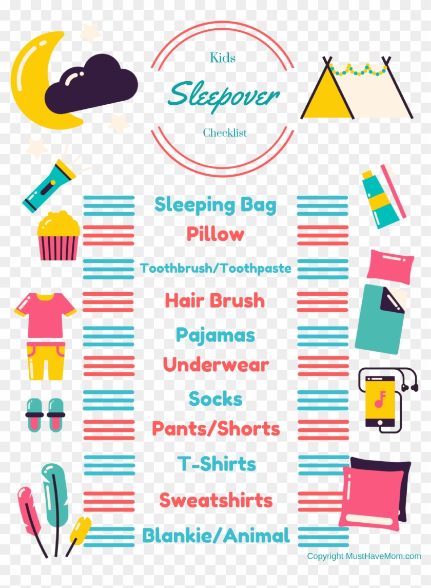 Free Printable Sleepover Checklist For Kids Kids Can Packing List What To Pack For A Sleepover Hd Png Download 2550x3300 4523867 Pngfind