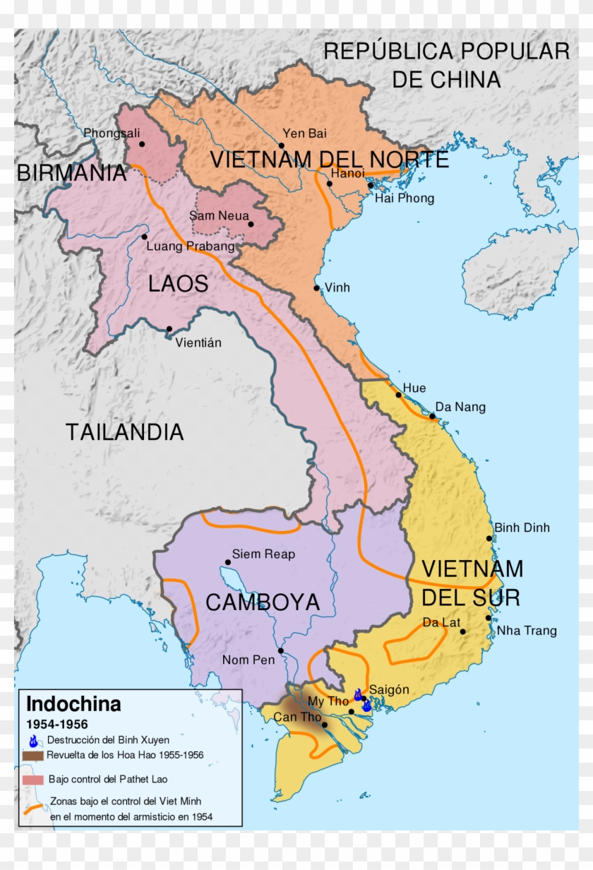 2000px Indochina 1954 To 55 Map Es Svg In Of - Guerra Da Indochina Mapa ...