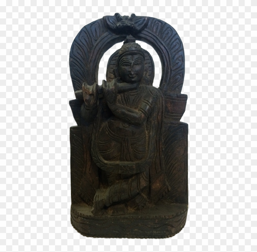 Old Wood Krishna - Statue, HD Png Download - 600x800(#4627397) - PngFind