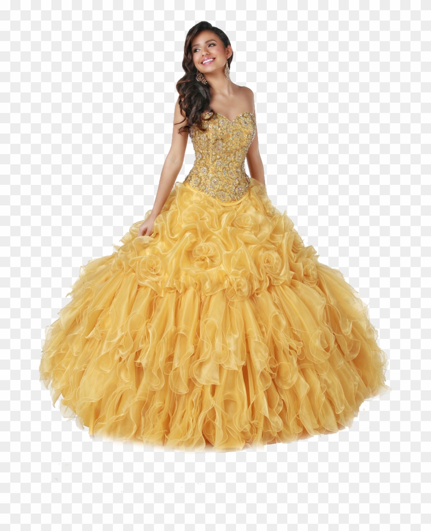 Gown Clipart Yellow Dress - Disney Princess Quinceanera, HD Png ...