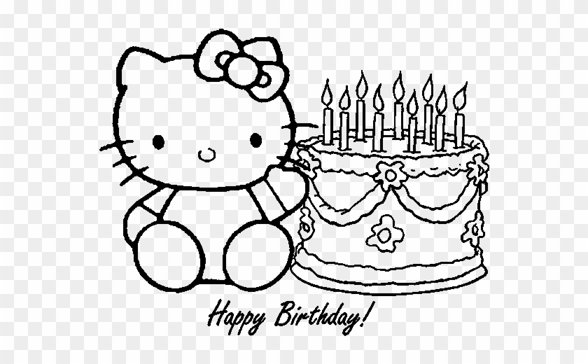 happy birthday coloring pages 360coloringpages  hello kitty