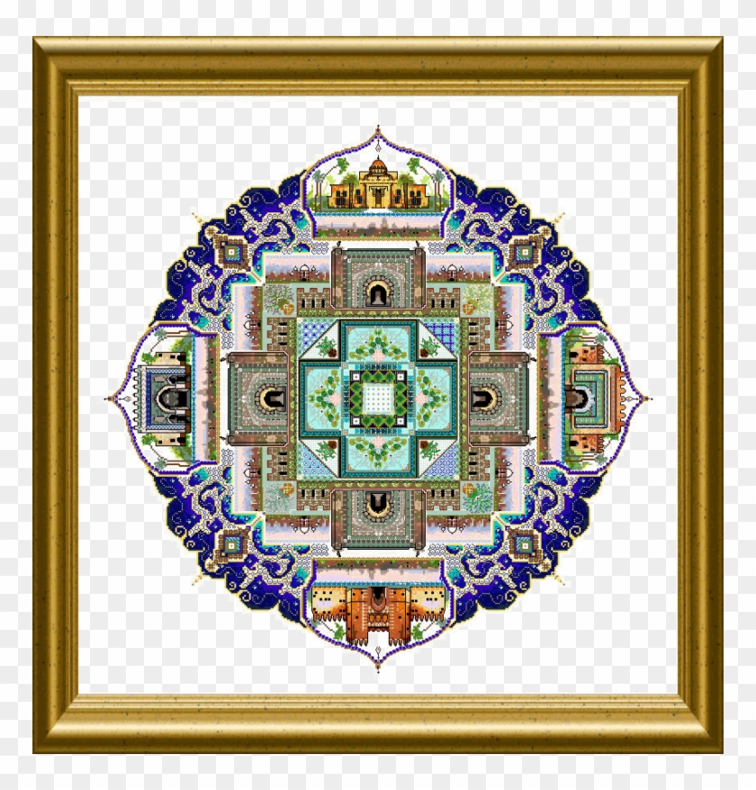 Onl 178 The Moroccan Town Mandala Cross Stitch Chatelaine Morocco Hd Png Download 768x798 Pngfind