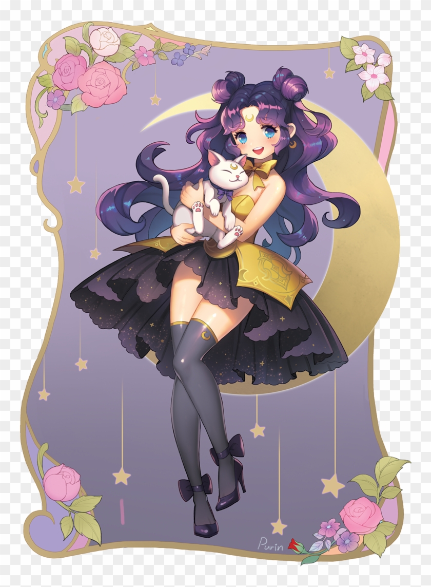 Artemis And Luna Drawn By Purin Dillahooni Sejlor Mun Luna Chelovek Hd Png Download 800x1129 Pngfind