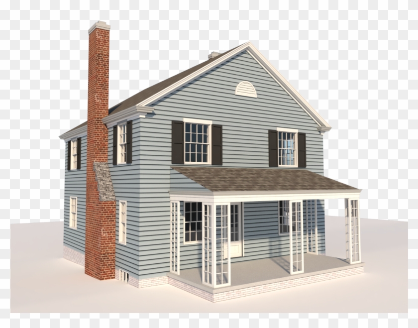 Farmhouse Drawing Farm House - Two Story Farmhouse Plans, HD Png