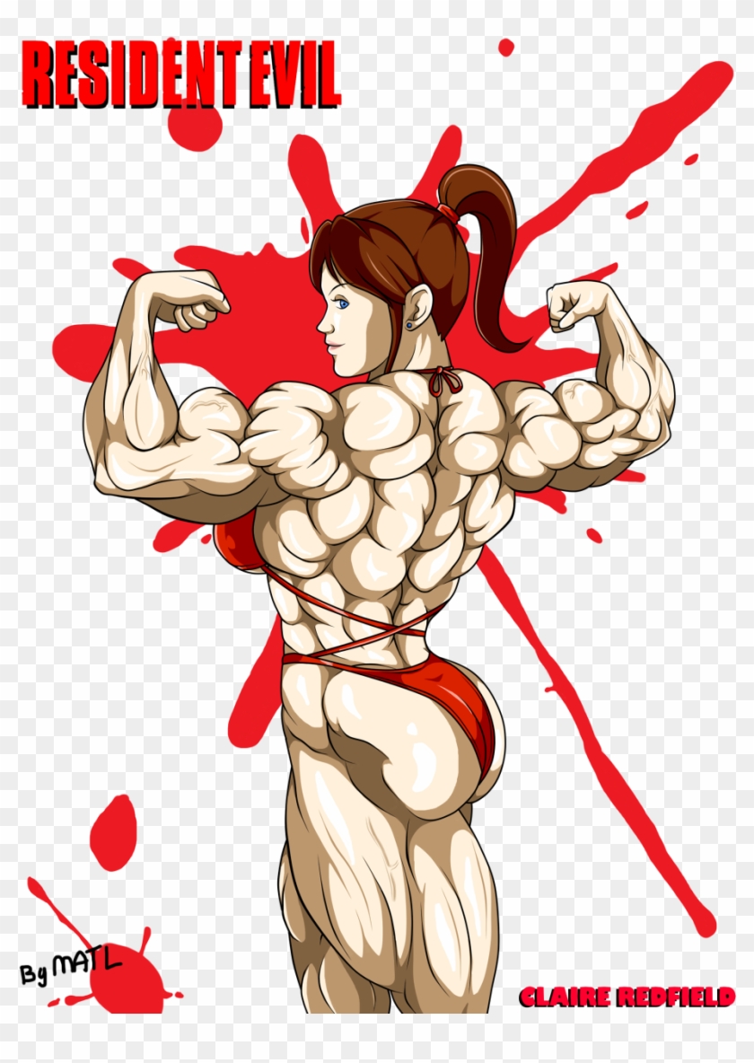 Back Double Biceps - Claire Redfield Muscle Growth, HD Png Download -  925x1250(#4783730) - PngFind