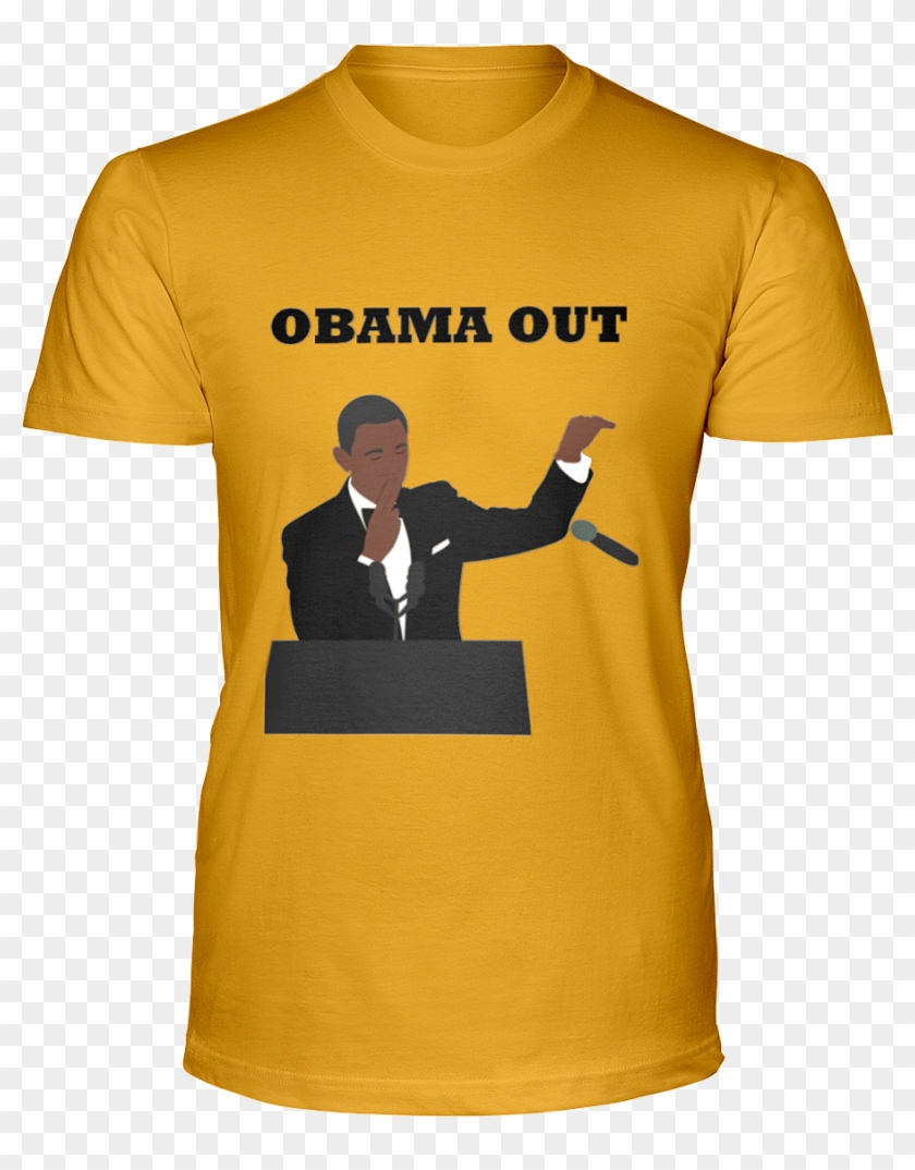 Obama Out Mic Drop Ultra Cotton T-shirt - Active Shirt, HD Png Download ...