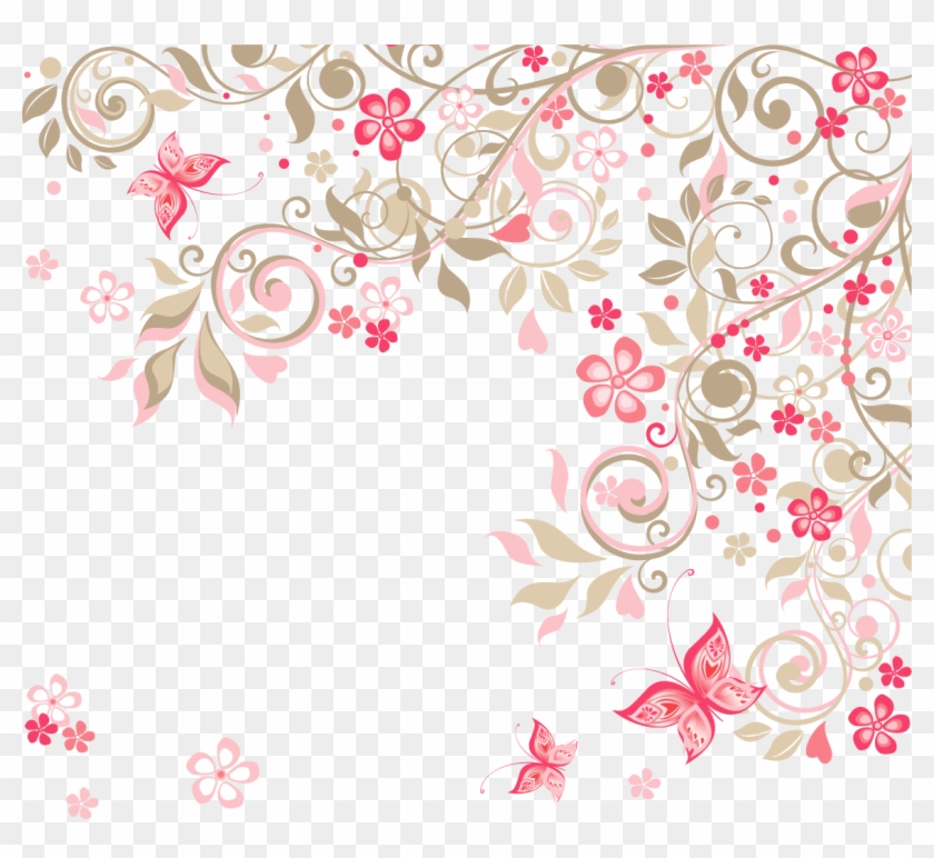 Flower Background Clipart - Pink Floral Background Png, Transparent Png -  1163x1014(#4847264) - PngFind