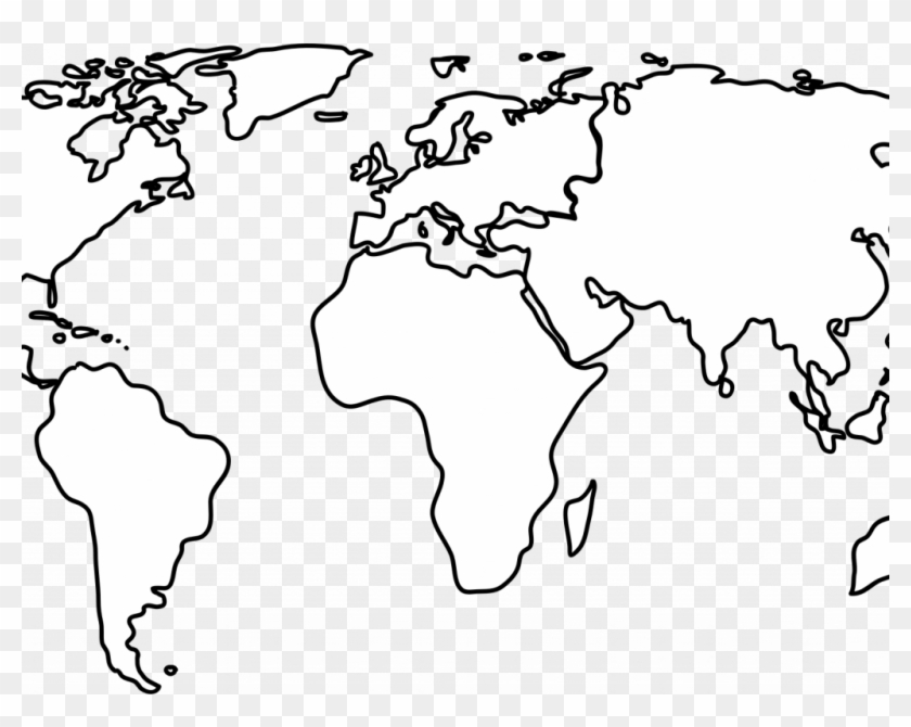 Download Outline Of The World Map White World Map Vector Png
