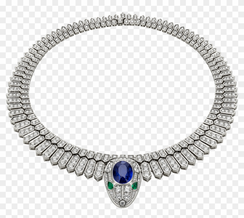 Crowned With A Magnificent Sapphire And Refined With - Necklace, HD Png ...