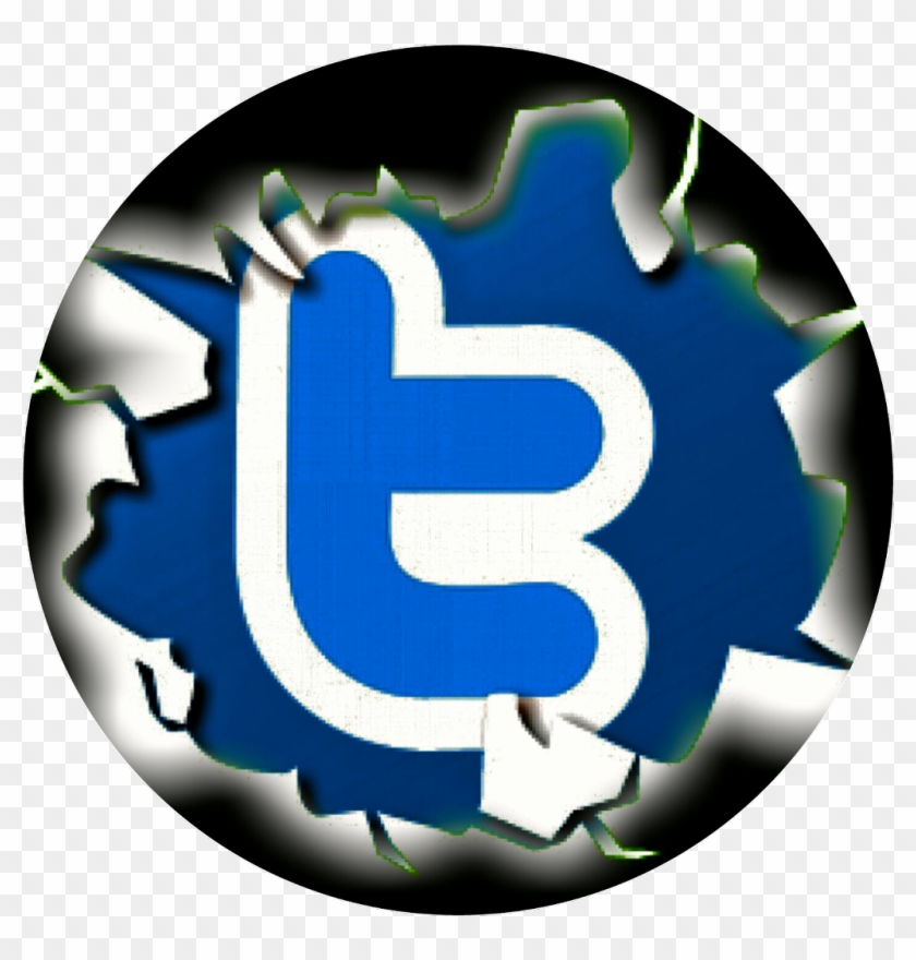 Twitter Sticker - Cracked Twitter Icon Png, Transparent Png - 1024x1024