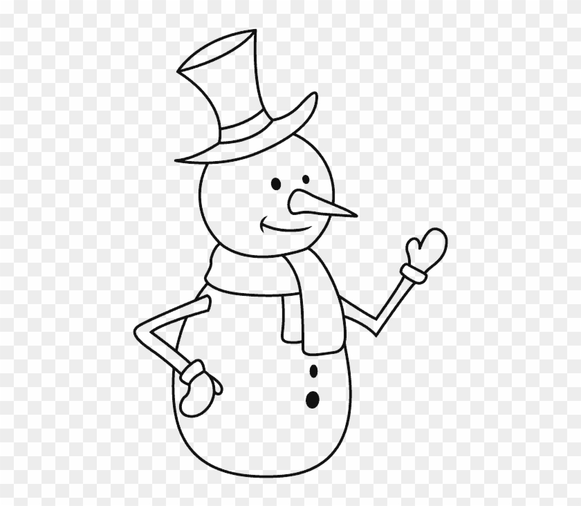 Snowman Waving - صور رسم رجل الثلج, HD Png Download - 527x700(#4963772 ...