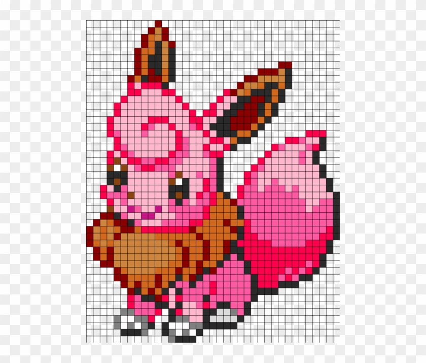 Pixel Art Pokemon Grid Eevee, HD Png Download - 500x635(#4985351) - PngFind