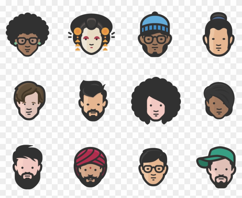 30 Diversity Avatar Icons Free Download. #icons #avatar #graphic_design