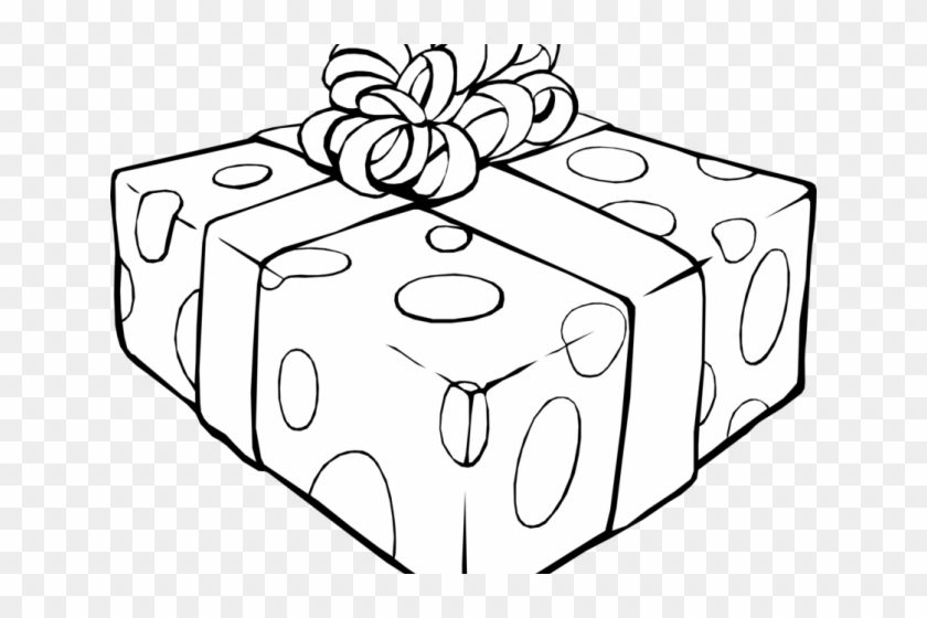 birthday gift box clip art black and white