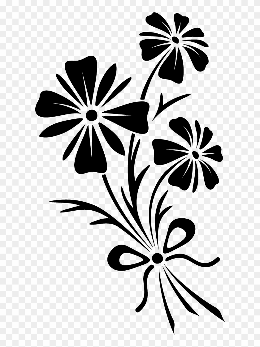 Flower Clipart Png Black And White