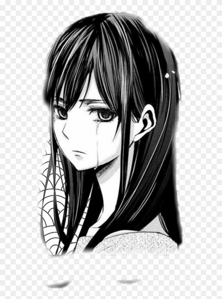tears tränen anime girl sad gacha black white  Sad Anime Girl Crying  HD Png Download  561x10515113730  PngFind