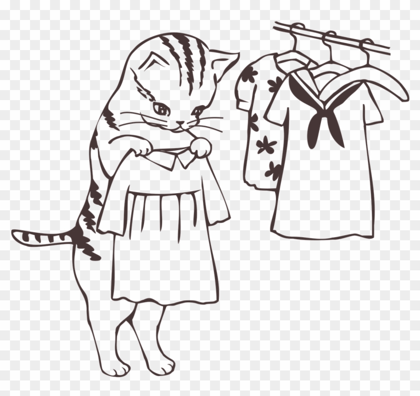 Clothes Wardrobe Choose Cat Png Image イラスト おしゃれ 猫 Transparent Png 1280x1280 Pngfind