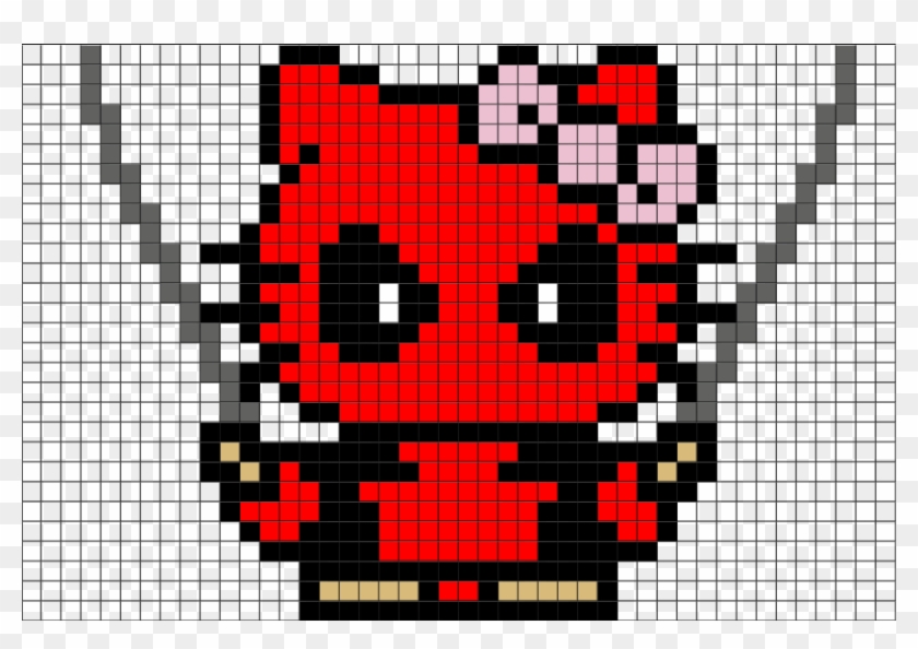 Hello Kitty Pixel Art 32x32 Grid