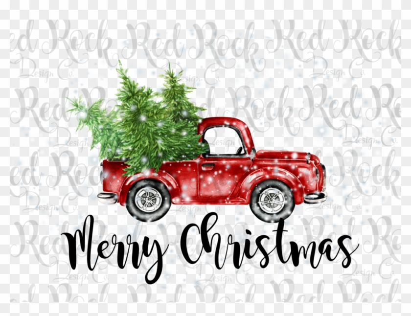 Download Merry Christmas Truck Red Truck With Christmas Tree Clipart Hd Png Download 1024x739 5163828 Pngfind