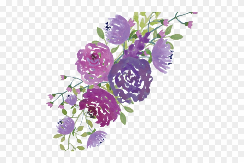 Bouquet Clipart Spray Flower - Watercolor Purple Flower Png, Transparent Png - 640X480(#5188735) - Pngfind